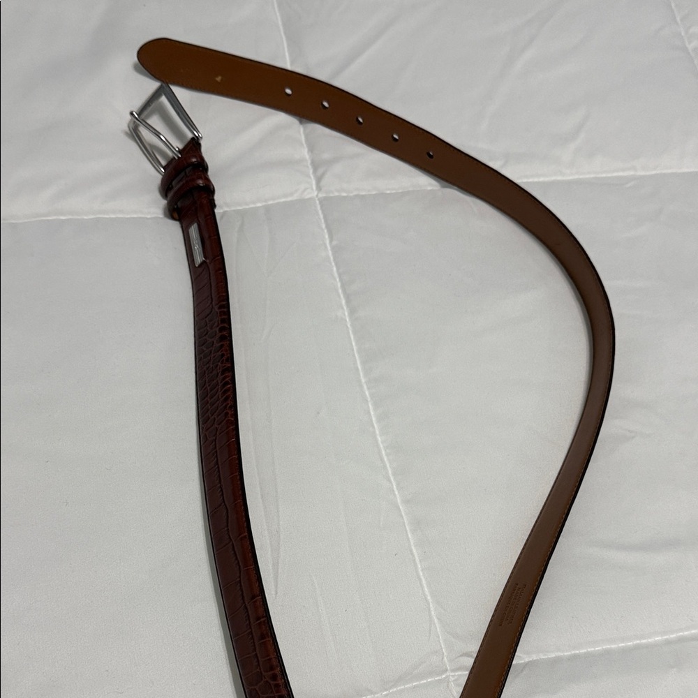 Polo by Ralph Lauren Brown Leather Belt with Silver Buckle